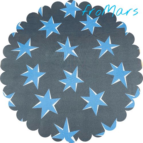 Sommersweat - Hilco - Big Pattern - Sterne - Blau